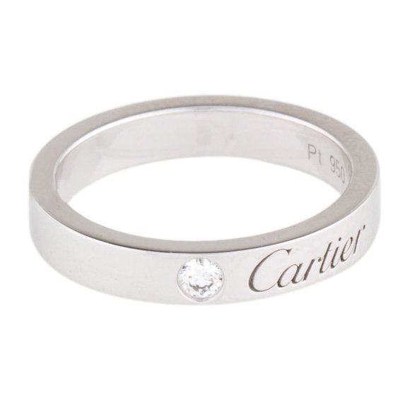 CARTIER C DE PLATINUM DIAMOND CARTIER WEDDING BAND RING - Picture 2 of 8
